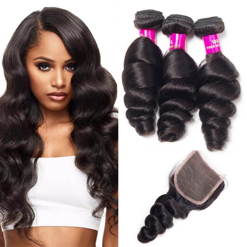 Loose Wave Bundles With Closure Evan Hair Malaysian A Virgin