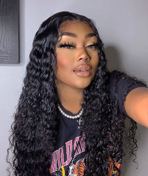 Curly hair lace front wig