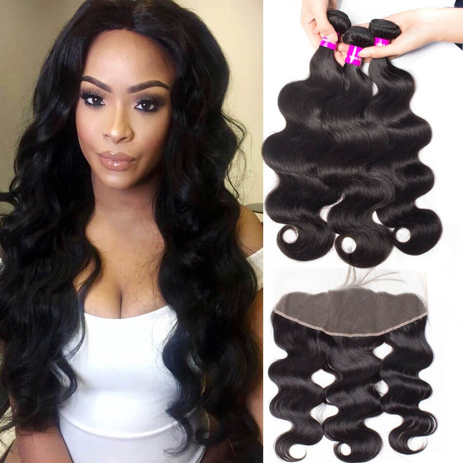 Malaysian Body Wave Hair 3 Bundles With Frontal Evan Hair 10A Best ...