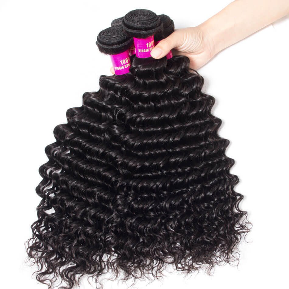 Malaysian Deep Wave Hair 3 Bundles With Frontal Evan Hair 10A 100% Virgin  Human Hair Deep Wave Bundles - Evan Hair